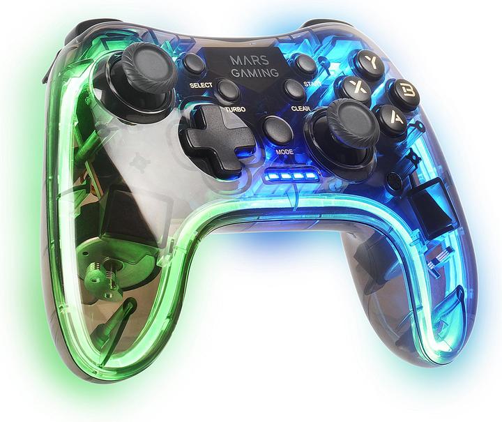 Image du produit Mars Gaming Manette De Jeu Sans Fil Mgp-24 RGB (Transparent) (Xbox 360, Mac, PS4, Android, PS3, PC)