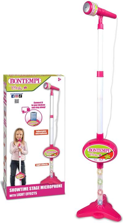Actual product image Bontempi Stage microphone with MP3 connection, lighting effects and smartphone compartment