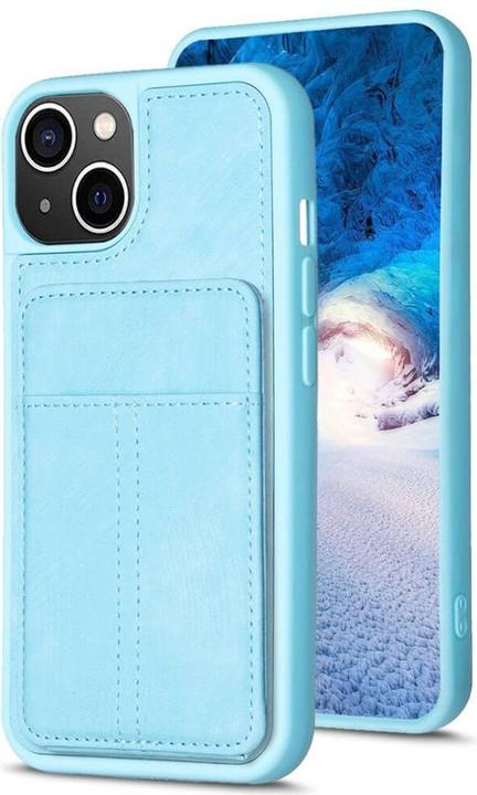 Produktbild Cover-Discount iPhone 15 Plus - Kickstand Case mit Kartenfächer blau (Apple iPhone 15 Plus)
