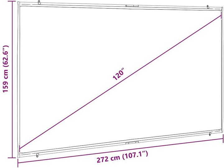 Produktbild VidaXL Beamer Leinwand Wandhängend 120 Zoll 16:9 Projektionswand Leinwand (120", 16:9)