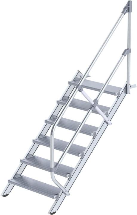 Image du produit Munk Escalier 45° largeur des marches 800 mm 6 marches aluminium strié (Escabeau, 138 cm)