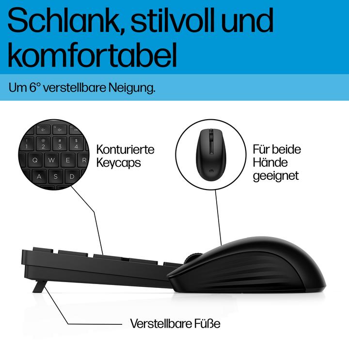 Image du produit HP 655 Wireless KB/MSE Combo WHT France (DE, Sans fil)