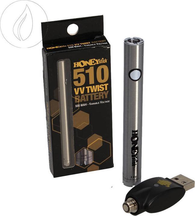Black Leaf HoneyStick 'VV Twist' Akkuträger für 510er Tank Silver (1 x)