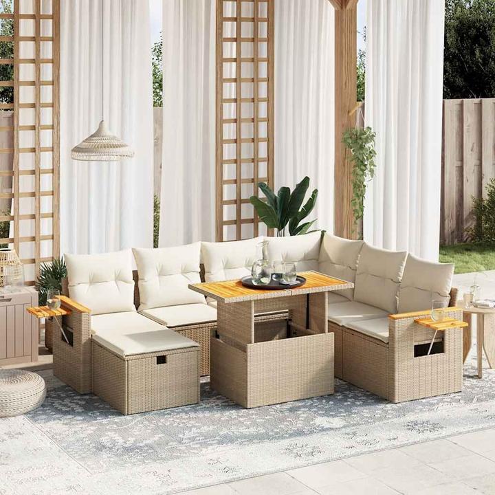 Actual product image VidaXL Garden furniture Sofa set Garden set 8-piece garden seating group Beige