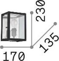 Actual product image Ideal lux IGOR wall light E27 dimmable black 092836 (E27)