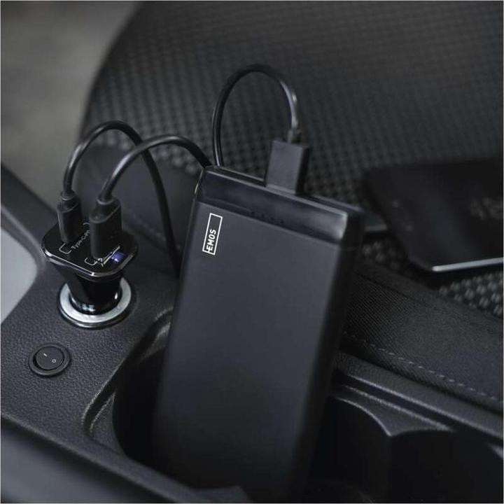 Actual product image Emos Alpha 10S powerbank, 10000 mAh, 10 W, black (10000 mAh, 10 W, 37 Wh)