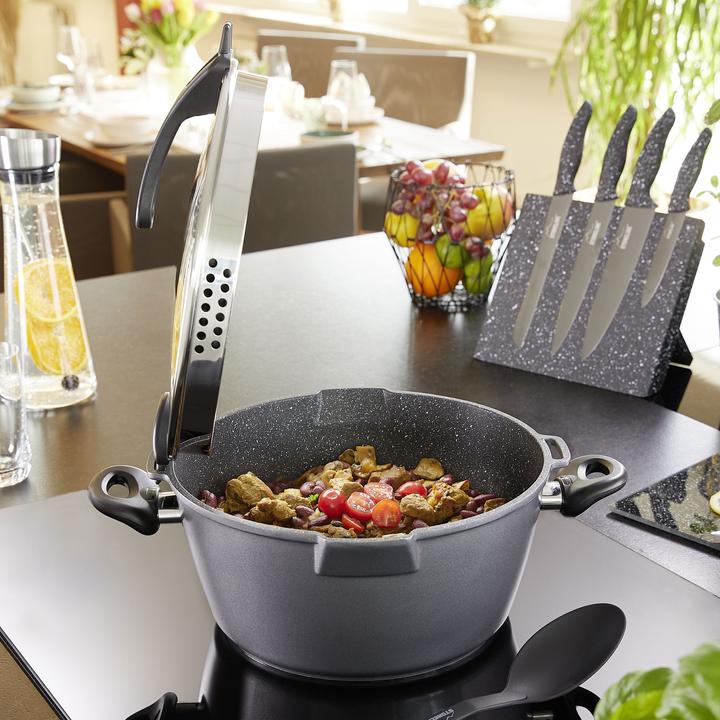 Actual product image Stoneline FUTURE Kochtopf 28 cm, mit Siebglasdeckel (28 cm, Pot, Cast aluminium)