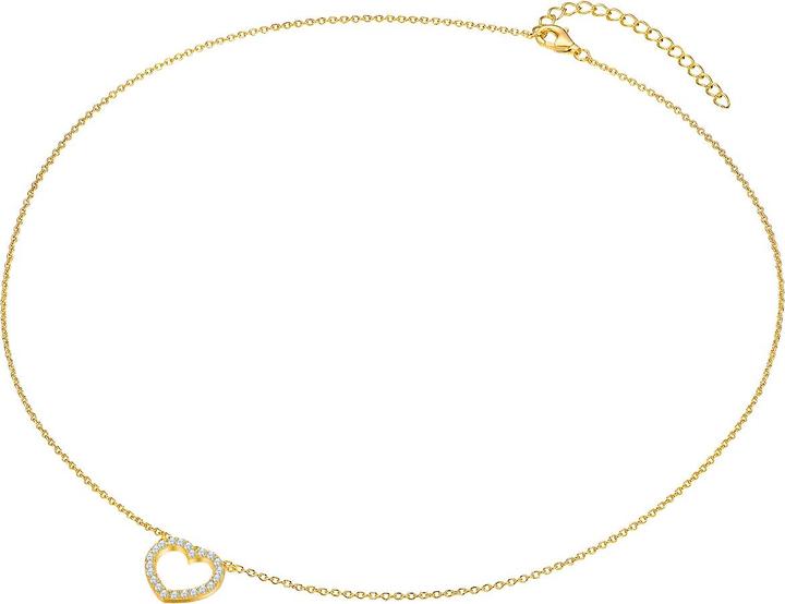 Rafaela Donata Damen Herz Sterling Silber Zirkonia Gelbgold 40,0 cm Basiskette + 5,0 cm Verlängerung - 33776 (Sterling Silber, 40 - 45 cm)