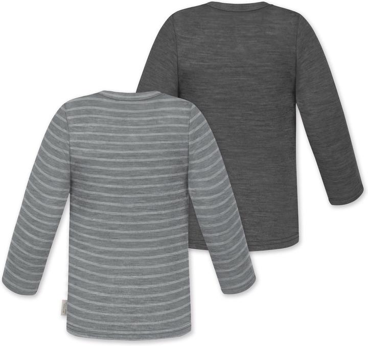 Produktbild Normani 2er Pack Baby Merino Longsleeve „Taupo" - 9473 (74, 80)