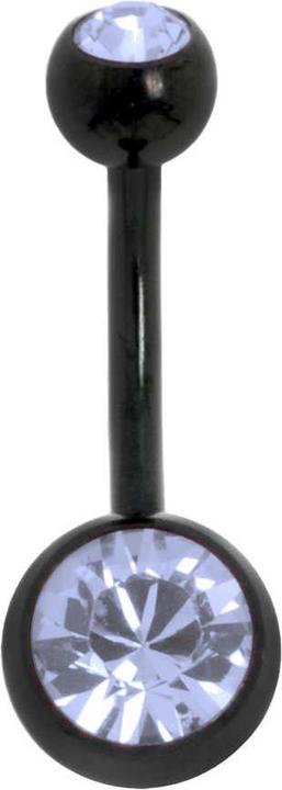 Image du produit Bijouteria Piercing nombril (Cristallin, Revêtement PVD (noir), Titane)