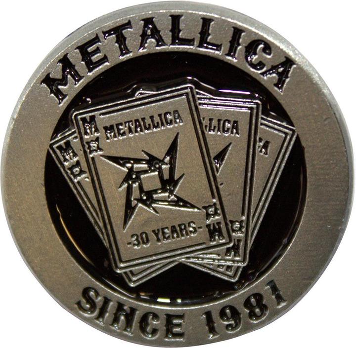 Metallica Spielkarten Abzeichen 30th Anniversary ZinkLegierung