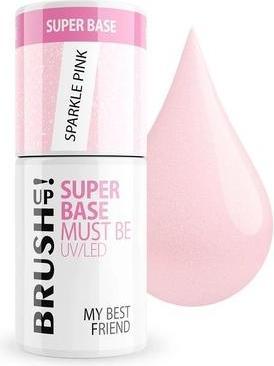 Actual product image Brush up Brushup Super Base Must Be Uv Led Hybrid Nail Base My Best Friend Sparkle Pink 5g (Sparkle Pink, Base coat)
