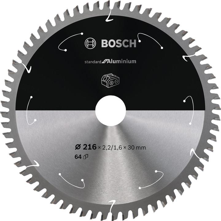 Bosch Professional Zubehör Cirkelzaagblad Standaard voor Aluminium, 216x2,2/1,6x30, 64 tanden