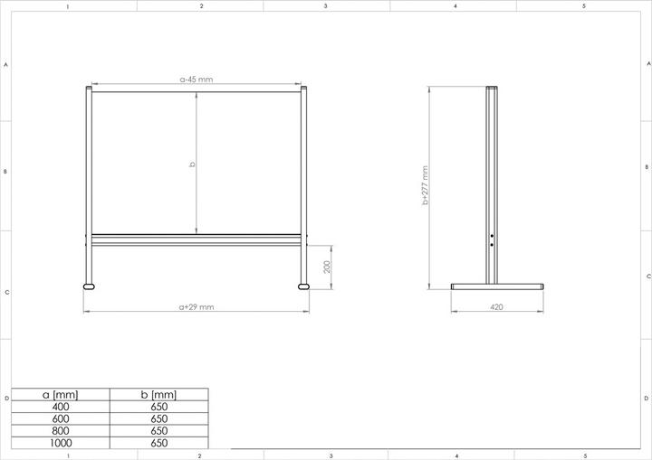 Immagine prodotto Franken Piano d'appoggio con passaggio in acrilico (80 x 65 cm)