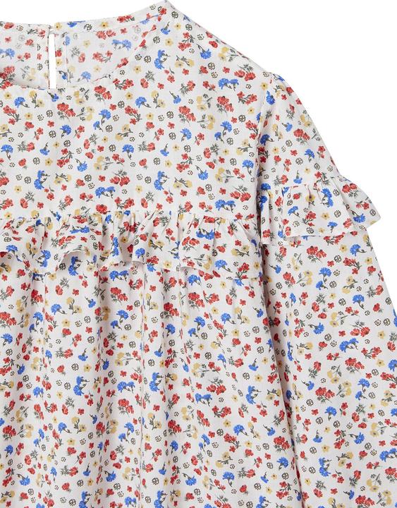 Produktbild Vertbaudet Geblümte Mädchen Volantbluse mit langen Ärmeln (146)
