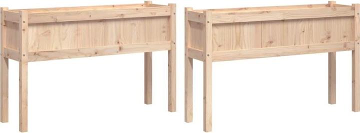 VidaXL Pflanzkübel 2 Stk. mit Beinen Massivholz Kiefer,Material