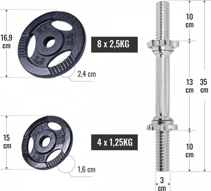 Produktbild Gorilla Sports Kurzhantel-Set (2 x 30 kg)