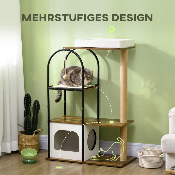Produktbild Jamb Kratzbaum (118.50 cm, Rustikal-Braun+Weiss)