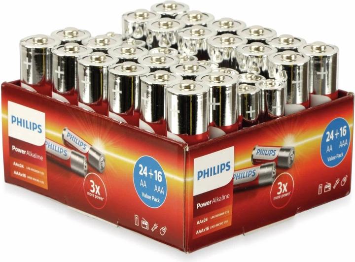 Philips Power Alkaline Pack (40 Stk., AA, AAA)