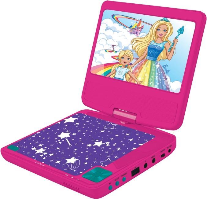 Produktbild Lexibook Barbie Portable DVD Player 7 rotative screen with USB port and earphones (DVDP6BB) (Tragbarer DVD-Player)