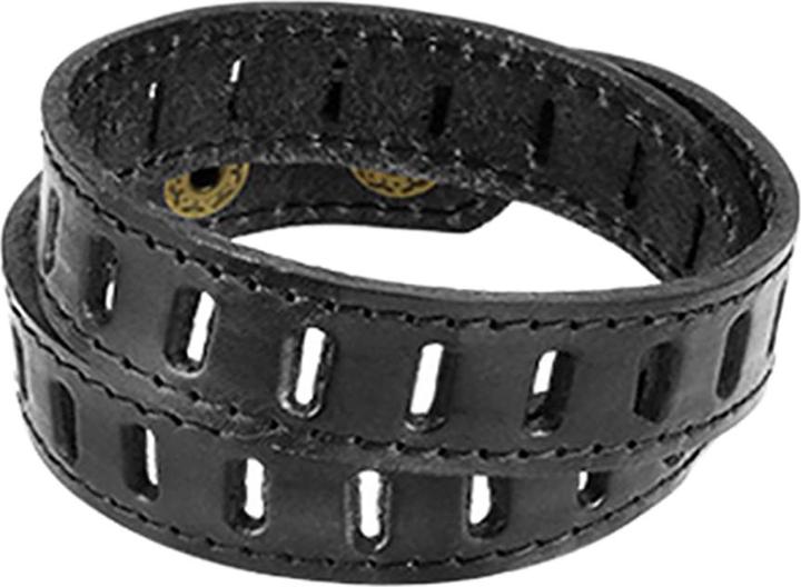 Star Piercing Lederarmband schwarz mit Schlitz (Leder, ohne Messing)