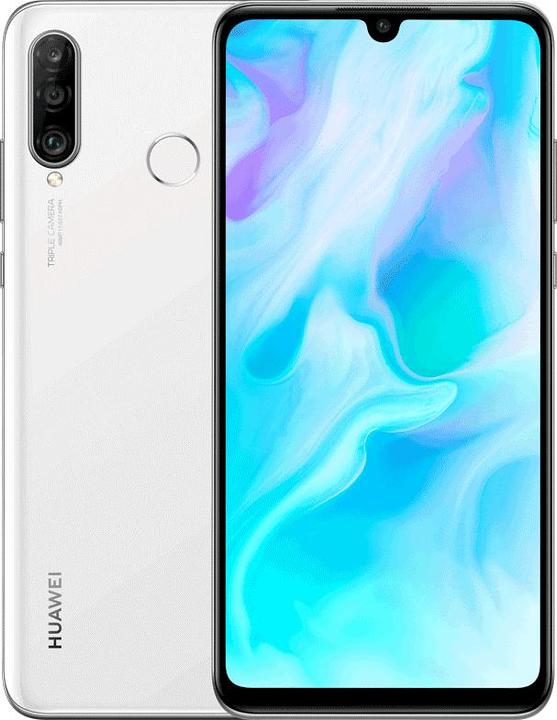 Huawei P30 Lite (4GB) (128 GB, Pearl White, 6.15", Hybrid Dual SIM, 48 Mpx, 4G)