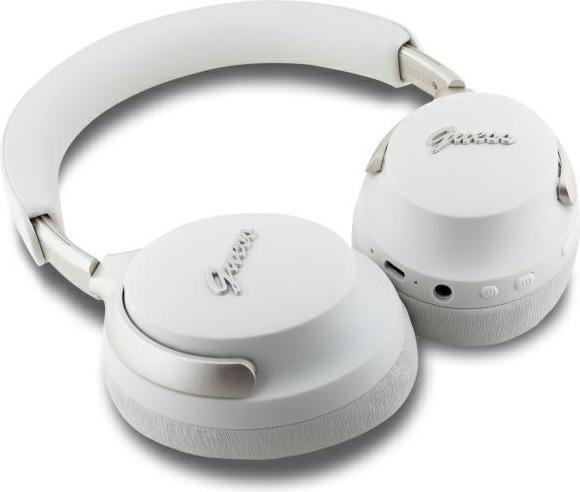 Productafbeelding Guess słuchawki nauszne Bluetooth ANC GUBHC22PSFCSME beżowy/beige Logo met metalen letters (ANC, 32 h, Draadloze)