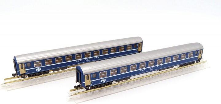 Immagine prodotto Hobbytrain 2 vagoni letto SBB RIC blu vecchio logo Ep.IV (Traccia N)