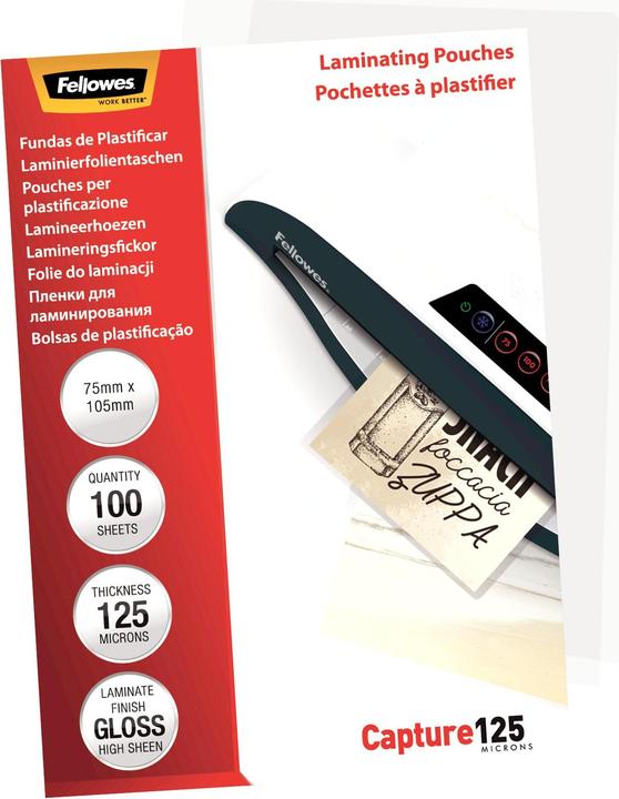 Actual product image Fellowes Capture 125, 75x105mm (ID card format, 100 Piece, 125 µm)
