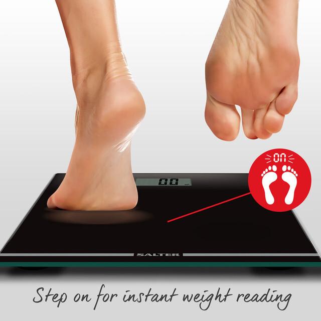 Actual product image Salter 9205 BK3RCEU16 Large Display Glass Electric Scale Black (180 kg)