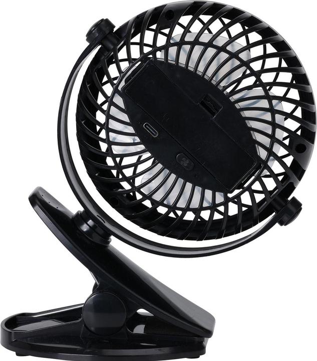Produktbild H & S Collection 2er-Set Mobiler Ventilator mit Klemme, 3 Modi, schwarz, Akkubetrieb