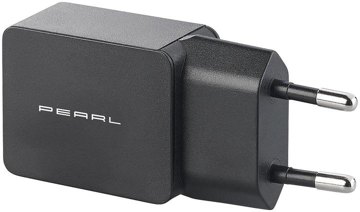 Produktbild Pearl USB-Netzteil für Mobilgeräte, 2,1 A / 10,5 Watt, schwarz (10.50 W)