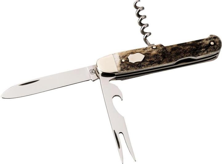 Actual product image Hartkopf-Solingen Hartkopf pocket knife Picnic, 3-piece, 1.4034 steel, stag horn, nickel silver bolsters, engraving