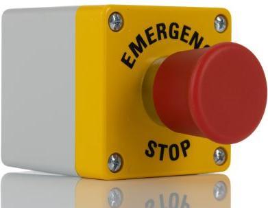 Produktbild Rs Pro SMD Not-Aus-Schalter, 24V, 1 Öffner, Kunststoff, Rundform, Rot, 70mm, x 70mm, Zugentriegelu