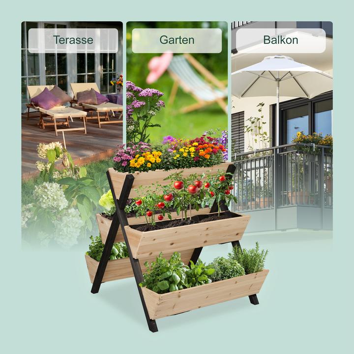 Produktbild Relaxdays Vertikalbeet mit 5 Kästen