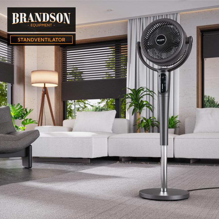 Produktbild Brandson Standventilator, Fernbedienung, leise, DC, 3D Oszillation, 21.5 cm Ø, Nachtlicht, Timer, 24 Stufen (57 dB)