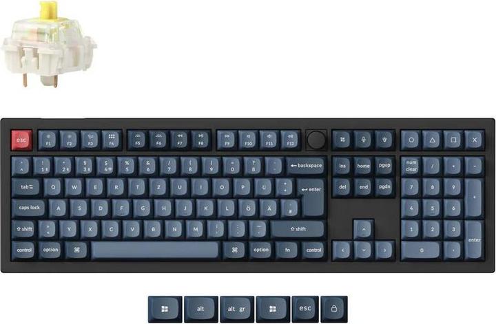 Produktbild Keychron V6 Max (schwarz/blaugrau, DE-Layout, Gateron Jupiter Banana, Hot-Swap, RGB)
