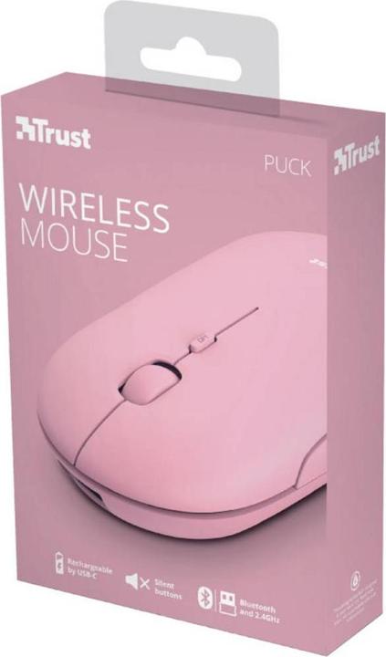 Image du produit Trust Mouse Puck Rechargeable Rose (Sans fil)