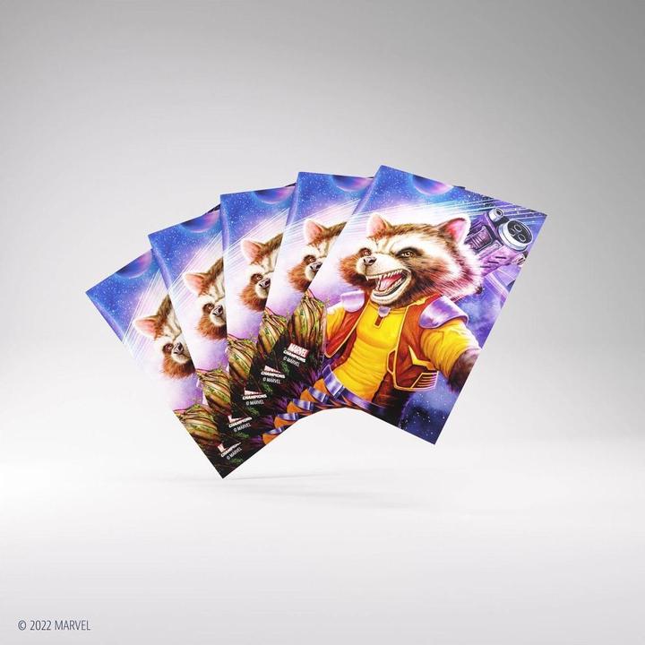 Image du produit Gamegenic Marvel Champions FINE ART Sleeves - Rocket Raccoon (pack individuel)