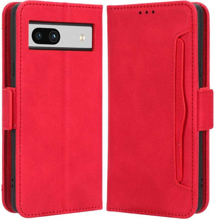 Cover-Discount Google Pixel 7a - Etui mit vielen Kartenfächer rot (Google Pixel 7a)