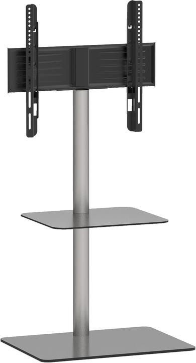 VCM Porta TV Porta LED Porta TV in acciaio vetro universale "ripiano intermedio Alani" universale VESA (60 x 45 x 100 cm)