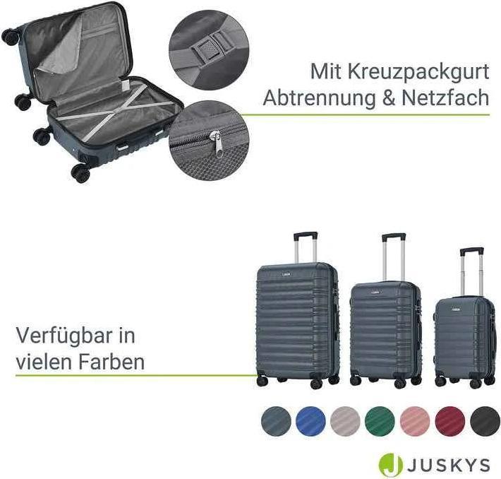 Produktbild Juskys 3-teilgies Hartschalen-Kofferset (120 l, M (50 - 90l), L (90 - 115l))