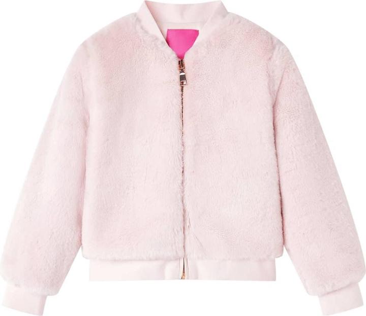 VidaXL Kinderjacke Kunstpelz Zartrosa 116,Material: Kunstpelz (100 (116)