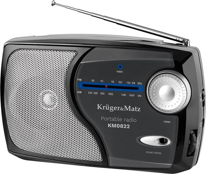 Actual product image Krüger&Matz portable analog radio model KM0822 (VHF, AM, FM)