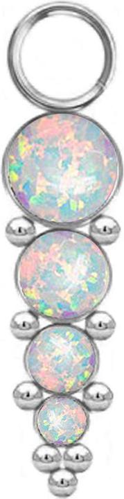 Image du produit Star Piercing Anhänger silber vier Opale weiss mit Kugeln (sans laiton, Acier chirurgical 316L)