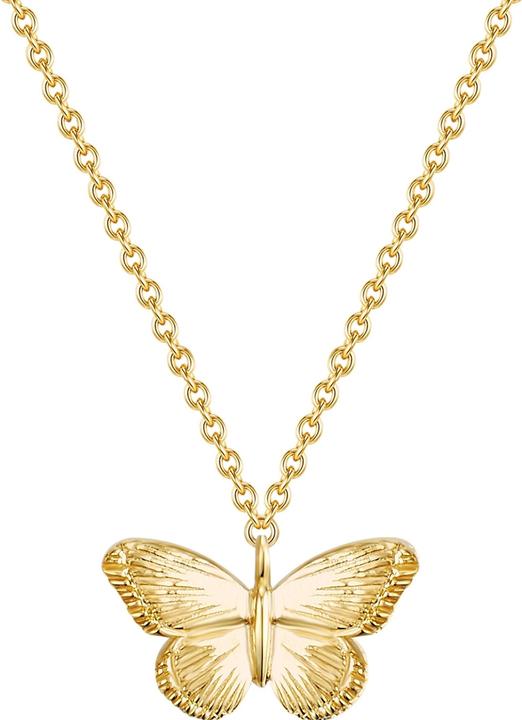 Image du produit Glanzstücke München Femme papillon argent sterling or jaune 40,5 cm chaîne de base + 5,0 cm extension - 28697 (Argent Sterling, 40.5 cm)