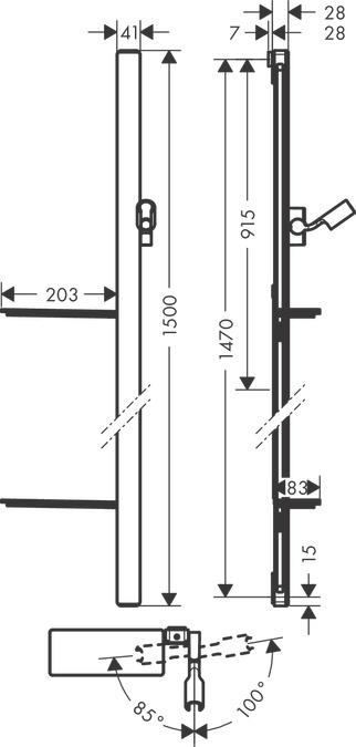 Produktbild hansgrohe Brausestange Unica"E 1500mm weiss/chrom