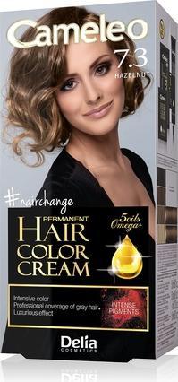 Delia Cosmetics Cameleo Permanente Haarfarbcreme Haselnuss Intensive Farbe & Schutz 5 Öle + Omega Plus Säuren