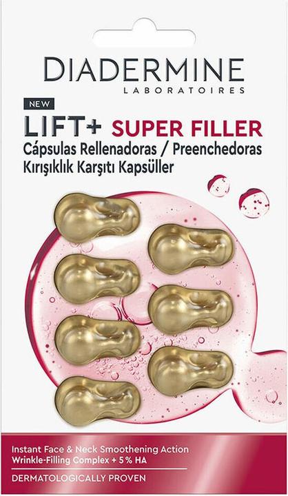 Diadermine Lift Super Filler Glättende Filler-Kapseln für Gesicht und Hals - 7 Einheiten