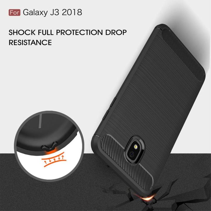 Produktbild König Design Handyhülle für Samsung Galaxy J3 (2018) Schutzcase Backcover Bumper Etui Schwarz (Samsung Galaxy J3 (2018))